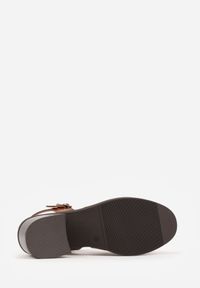 Born2be - Brązowe Sandały na Obcasie z Ozdobnymi Paskami Aglaosa. Okazja: na co dzień. Zapięcie: pasek. Kolor: brązowy. Wzór: paski. Obcas: na obcasie. Styl: casual, elegancki. Wysokość obcasa: średni #6