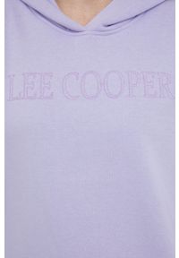 Lee Cooper bluza damska kolor fioletowy z kapturem z aplikacją. Okazja: na co dzień. Typ kołnierza: kaptur. Kolor: fioletowy. Wzór: aplikacja. Styl: casual #2
