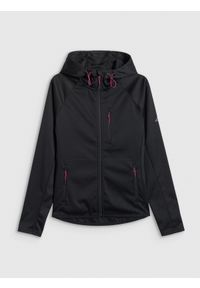 4f - 4F Kurtka softshell wiatroodporna membrana 5000 damska - czarna L. Kolor: czarny. Materiał: softshell. Sport: turystyka piesza #1