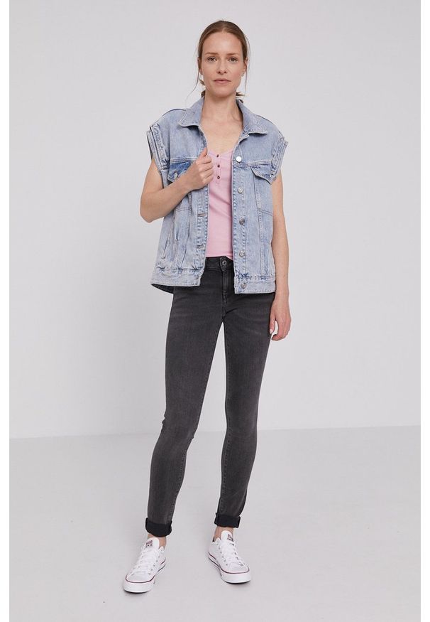 Pepe Jeans Jeansy Pixie damskie medium waist. Kolor: szary