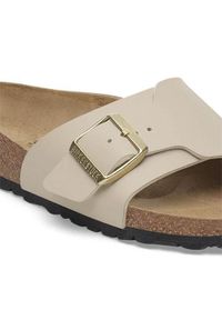 Klapki damskie Birkenstock Catalina Bs. Kolor: beżowy. Materiał: syntetyk, materiał