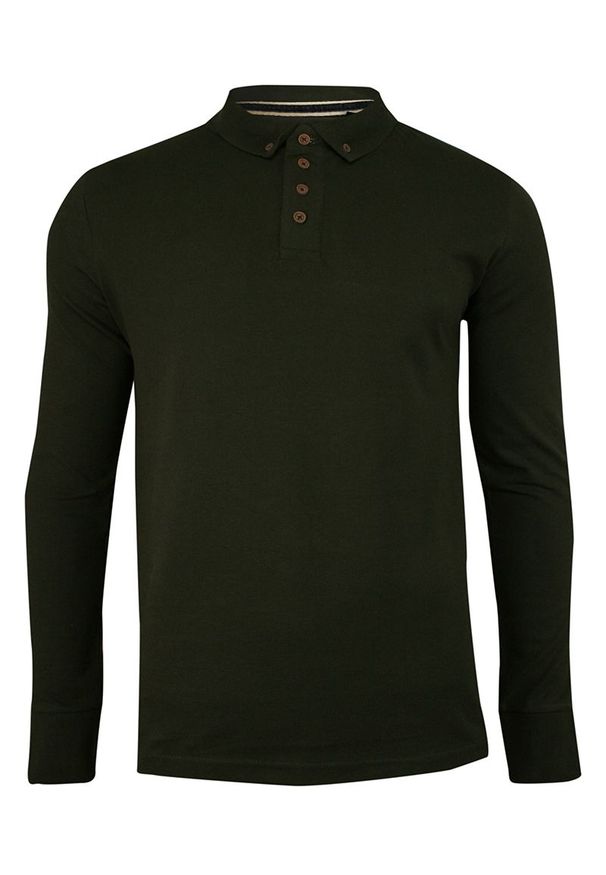 Koszulka Polo Zielona, Khaki, Długi Rękaw, Longsleeve z Kołnierzykiem - Brave Soul, Męski, Oliwka. Okazja: na co dzień. Typ kołnierza: polo. Kolor: zielony, brązowy, wielokolorowy. Materiał: bawełna. Długość rękawa: długi rękaw. Długość: długie. Styl: casual