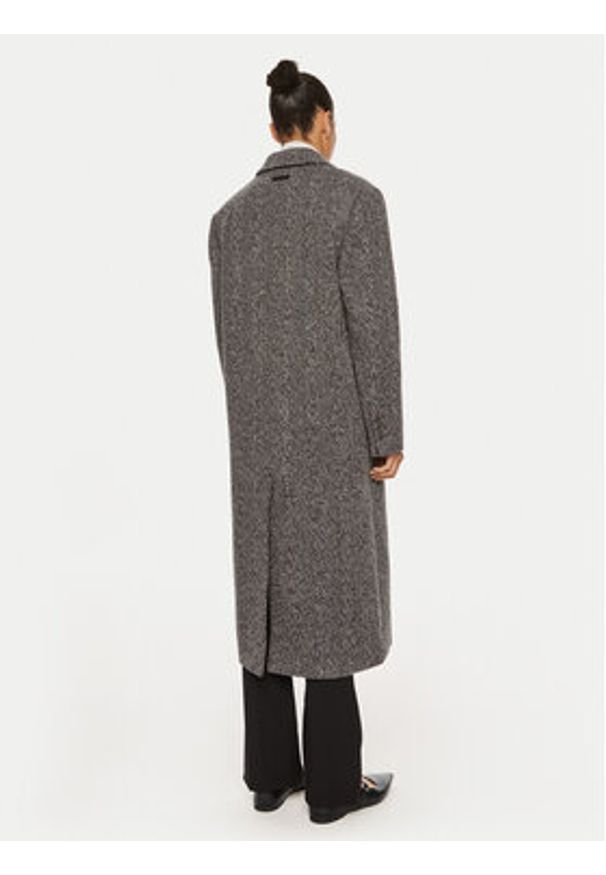 Calvin Klein Płaszcz wełniany Herringbone Single K20K207710 Szary Regular Fit. Kolor: szary. Materiał: wełna