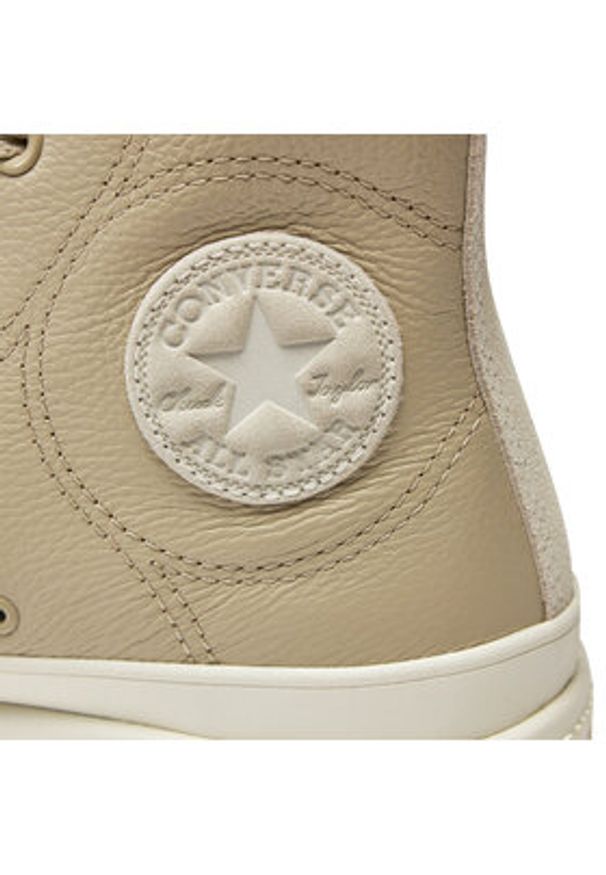 Converse Trampki Chuck Taylor All Star Construct Leather A06595C Beżowy. Kolor: beżowy. Materiał: skóra