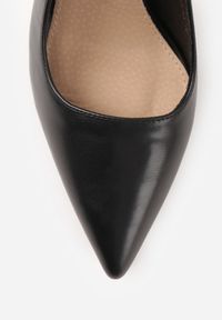 Renee - Czarne Szpilki VICES Slingback z Wkładką ze Skóry Naturalnej Zoretta. Zapięcie: sprzączka. Kolor: czarny. Materiał: skóra. Obcas: na szpilce. Styl: elegancki #8