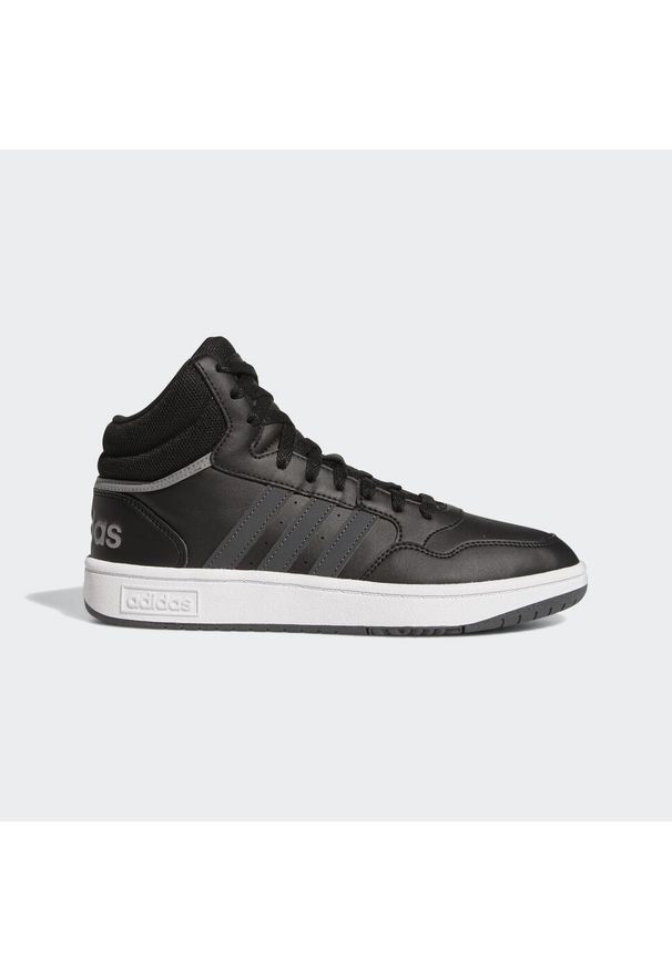 Adidas - Buty Hoops 3.0 Mid Classic. Kolor: czarny, szary, biały, wielokolorowy. Sport: koszykówka