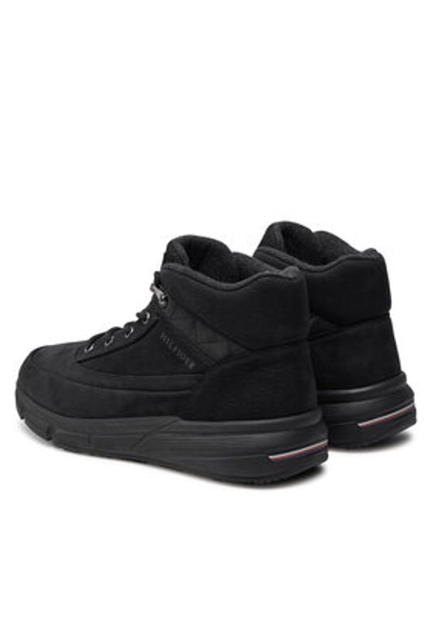 TOMMY HILFIGER - Tommy Hilfiger Sneakersy Warm Nubuck Hybrid B FM0FM05189 Czarny. Kolor: czarny. Materiał: skóra, nubuk