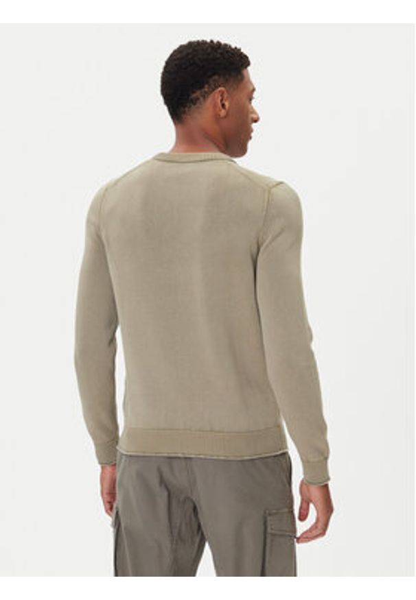 Aeronautica Militare Sweter 252MA1610UL00556 Khaki Regular Fit. Kolor: brązowy. Materiał: bawełna