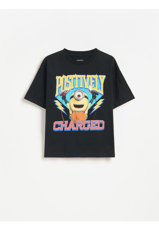 Reserved - T-shirt Minionki - czarny. Kolor: czarny. Materiał: bawełna, dzianina. Wzór: motyw z bajki