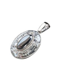 Polcarat Design - Wisiorek srebrny zdobiony Swarovski Crystal Cosmic Ring W 1706 Krzem. Materiał: srebrne. Kolor: srebrny. Wzór: aplikacja. Kamień szlachetny: kryształ