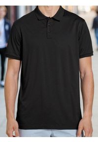 Sinsay - Bawełniana koszulka polo - czarny. Typ kołnierza: polo. Kolor: czarny. Materiał: bawełna