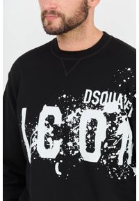 DSQUARED2 Czarna męska bluza Icon Splash Cool Fit Crewneck, Rozmiar XL. Kolor: czarny #2