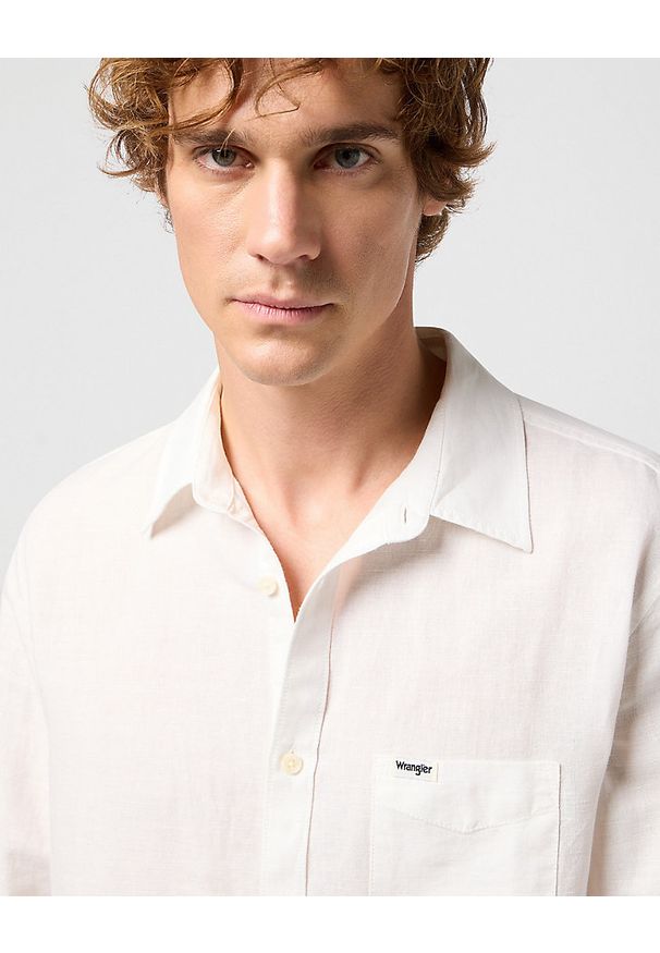 Wrangler - WRANGLER LS 1 PKT SHIRT MĘSKA KOSZULA W KRATĘ KRATA WORN WHITE 112352281 W5MY016804