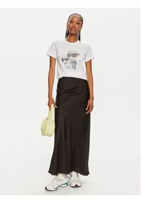 Karl Lagerfeld - KARL LAGERFELD T-Shirt Ikonik 2.0 230W1772 Biały Regular Fit. Typ kołnierza: dekolt w karo. Kolor: biały. Materiał: bawełna #3