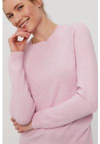 Vero Moda - Sweter. Okazja: na co dzień. Kolor: różowy. Materiał: dzianina. Długość rękawa: raglanowy rękaw. Styl: casual #3
