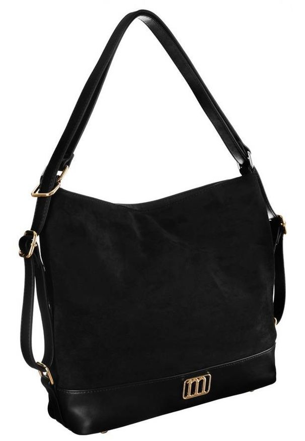 Shopper bag czarny Monnari BAG2800-020. Kolor: czarny. Materiał: skórzane