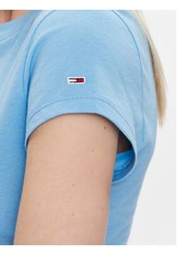 Tommy Jeans T-Shirt Essential Logo DW0DW15444 Błękitny Regular Fit. Kolor: niebieski. Materiał: bawełna