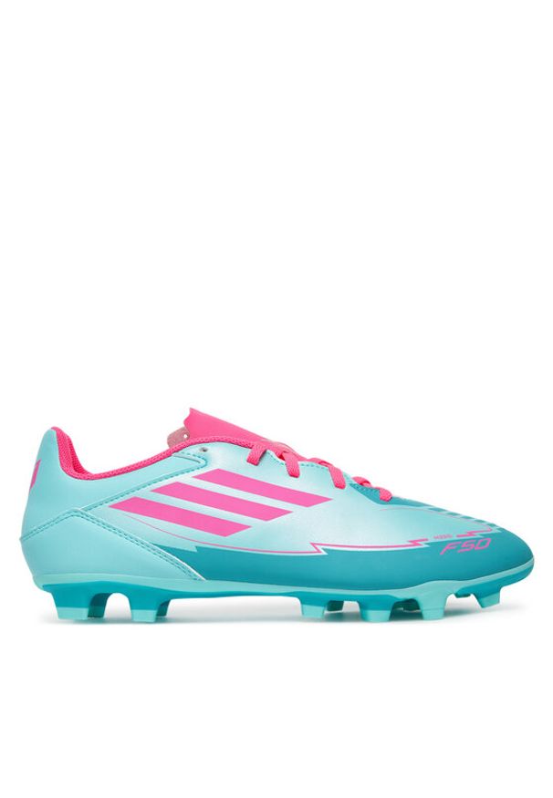 Adidas - adidas Buty do piłki nożnej F50 Club Messi Firm/Multi-Ground IH0929 Turkusowy. Kolor: turkusowy. Materiał: skóra