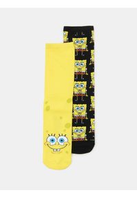 Sinsay - Prążkowane skarpetki 2 pack SpongeBob - wielobarwny. Materiał: prążkowany #1