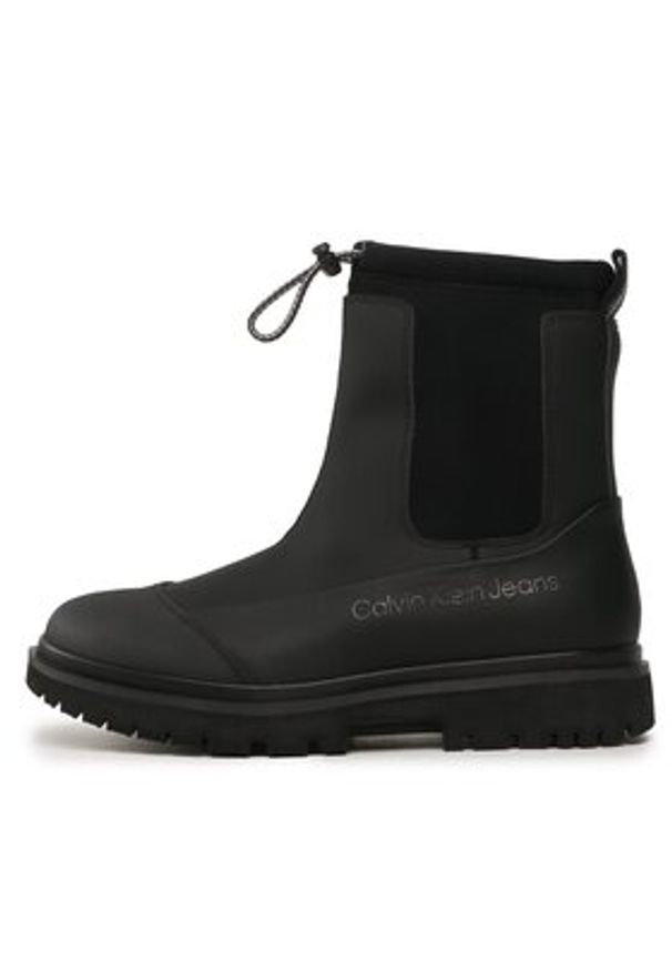 Calvin Klein Jeans Botki Chunky Combat Chelsea Boot Rub YW0YW01065 Czarny. Kolor: czarny. Materiał: skóra