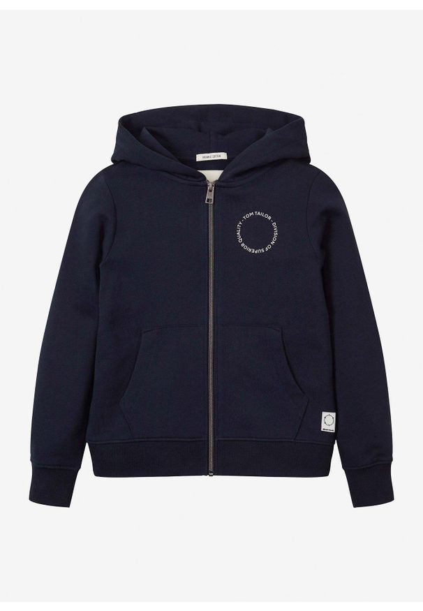 bonprix - Bluza rozpinana z kapturem marki Tom Tailor. Typ kołnierza: kaptur. Kolor: niebieski. Materiał: bawełna