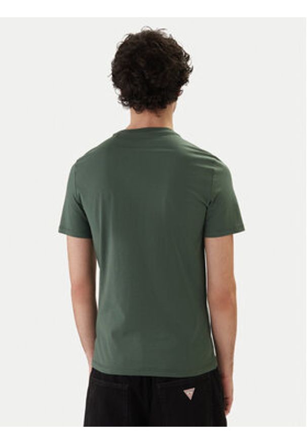 Guess T-Shirt M2YI72 I3Z14 Zielony Slim Fit. Kolor: zielony. Materiał: bawełna