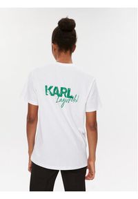 Karl Lagerfeld - KARL LAGERFELD T-Shirt 235W1704 Biały Relaxed Fit. Typ kołnierza: dekolt w karo. Kolor: biały. Materiał: bawełna #5