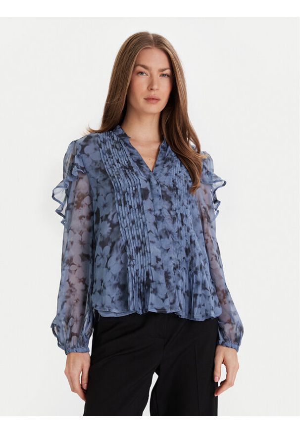 French Connection Bluzka 72ZBA Niebieski Regular Fit. Kolor: niebieski. Materiał: syntetyk