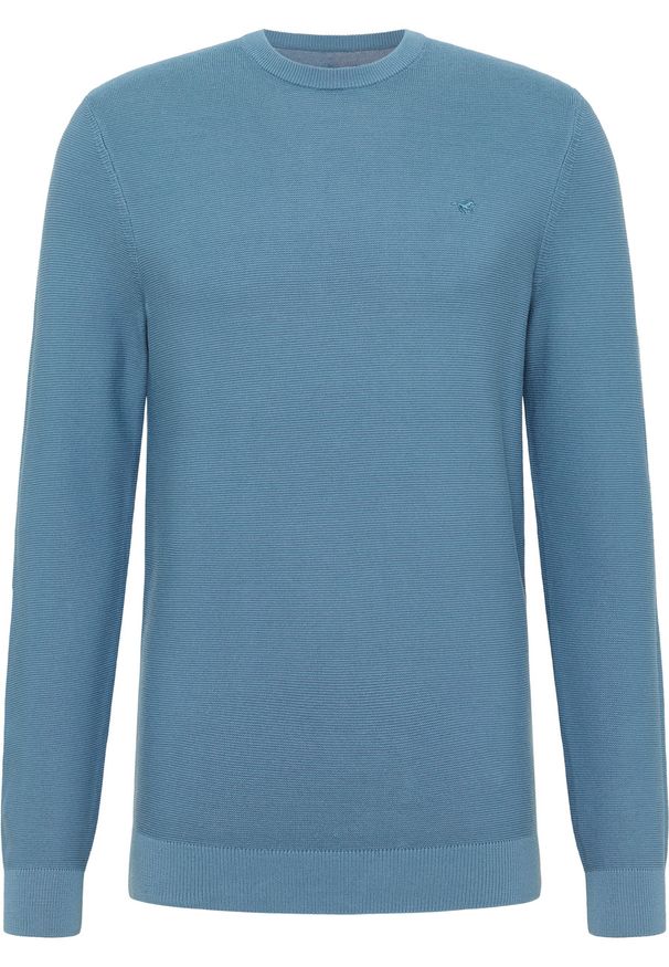 Mustang - MUSTANG ELLIOT MĘSKI SWETER ELEGANCKI LOGO PROVINCIAL BLUE 1015472 5181. Styl: elegancki