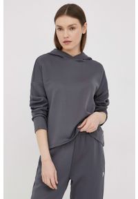 Fila bluza damska kolor szary z kapturem gładka. Typ kołnierza: kaptur. Kolor: szary. Materiał: dzianina. Wzór: gładki #1