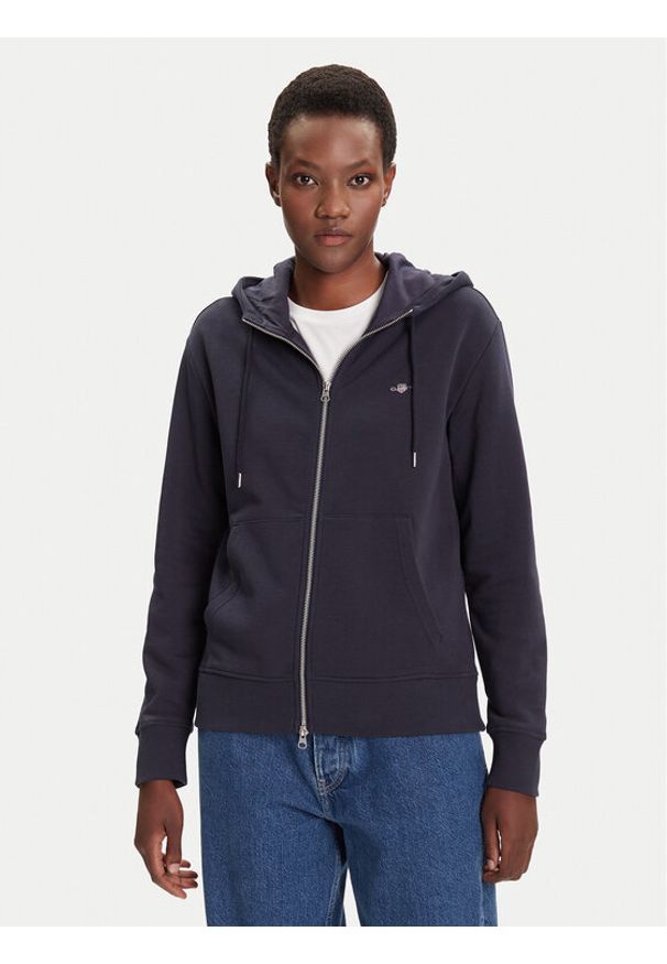 GANT - Gant Bluza Shield 4201412 Granatowy Regular Fit. Kolor: niebieski. Materiał: bawełna