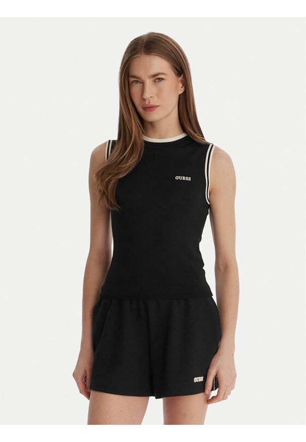 Guess Top V6GR02 Z0723 Czarny Regular Fit. Kolor: czarny. Materiał: syntetyk