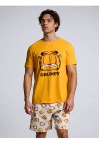 Sinsay - Bawełniana piżama dwuczęściowa z nadrukiem Garfield - wielobarwny. Materiał: bawełna. Wzór: nadruk #1