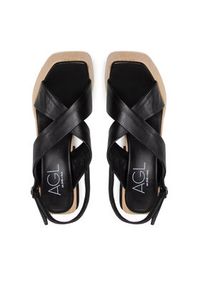 AGL Sandały Surin Sandal D668006PDSOFTY0000 Czarny. Kolor: czarny. Materiał: skóra #6