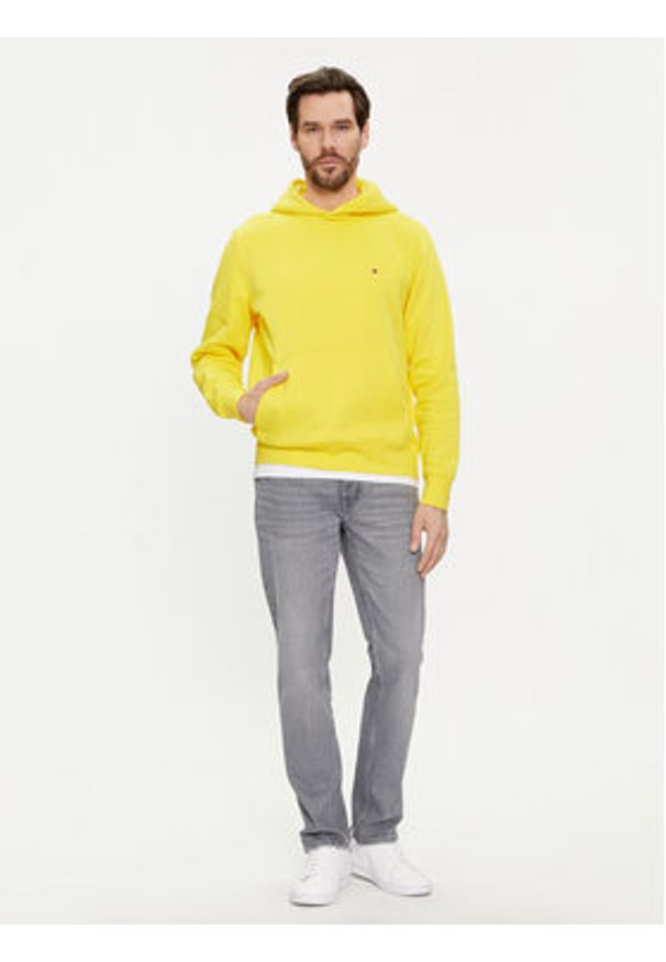 TOMMY HILFIGER - Tommy Hilfiger Bluza Flag Logo MW0MW34266 Żółty Regular Fit. Kolor: żółty. Materiał: bawełna