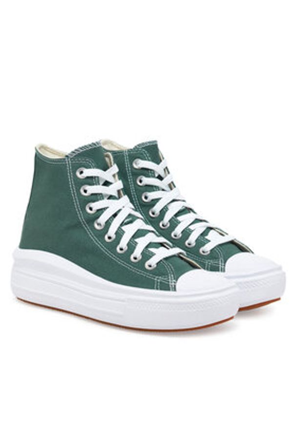 Converse Trampki Chuck Taylor All Star Move Platform A10664C Zielony. Kolor: zielony. Materiał: materiał. Obcas: na platformie