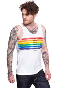 Wrangler - WRANGLER T SHIRT PRIDE TANK WHITE W769D3989. Wzór: nadruk #3