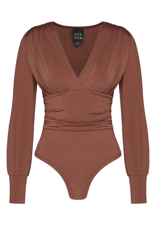 ACCESS FASHION Body 54-2018-324 Brązowy Slim Fit. Kolor: brązowy. Materiał: syntetyk