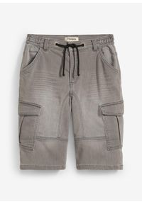 bonprix - Bermudy dżinsowe dresowe, Regular Fit. Kolor: szary #1