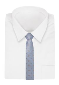 Alties - Niebieski Elegancki Męski Krawat -ALTIES- 7cm, Stylowy, Klasyczny, w Beżowy Wzór. Kolor: niebieski, brązowy, wielokolorowy, beżowy. Materiał: tkanina. Styl: elegancki, klasyczny #2