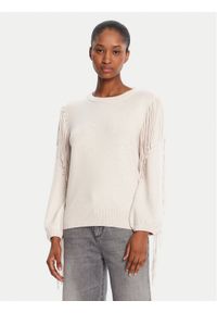 Marella Sweter Falco 2525366281000 Beżowy Regular Fit. Kolor: beżowy. Materiał: wiskoza