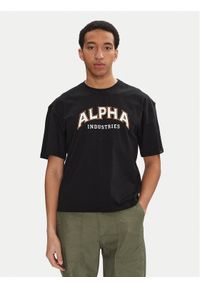 Alpha Industries T-Shirt College 146501 Czarny Relaxed Fit. Kolor: czarny. Materiał: bawełna #1