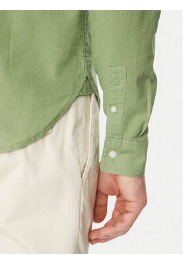 Blend Koszula 20718400 Zielony Regular Fit. Kolor: zielony. Materiał: len, bawełna
