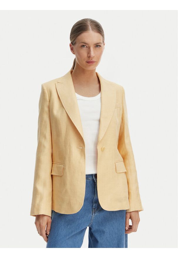 Weekend Max Mara Marynarka Nalut 2615041072 Żółty Regular Fit. Kolor: żółty. Materiał: len