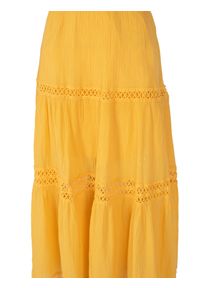 Guess Sukienka "Lace Up" | W3GK45WEID0 | Kobieta | Żółty. Okazja: do pracy, na co dzień. Kolor: żółty. Materiał: bawełna. Wzór: aplikacja, koronka. Typ sukienki: proste. Styl: casual, klasyczny. Długość: midi #5