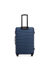 Wittchen - Duża walizka z ABS-u z żebrowaniem. Kolor: niebieski. Materiał: guma #10