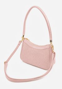 Born2be - Różowa Elegancka Torebka Bagietka na Ramię z Dodatkowym Paskiem Phalese. Kolor: różowy. Wzór: gładki. Styl: elegancki. Rodzaj torebki: na ramię #5