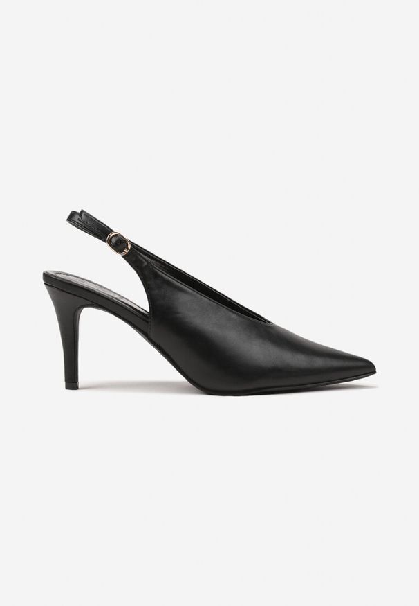 Renee - Czarne Sandały Slingback na Obcasie Typu Szpilka Latira. Okazja: na studniówkę, na imprezę, na randkę, na ślub cywilny, na wesele. Zapięcie: pasek. Kolor: czarny. Obcas: na obcasie. Styl: elegancki. Wysokość obcasa: średni