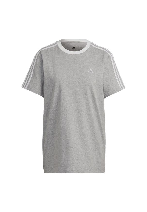 Koszulka fitness damska Adidas Essentials 3-Stripes Tee. Kolor: szary, biały, wielokolorowy. Sport: fitness
