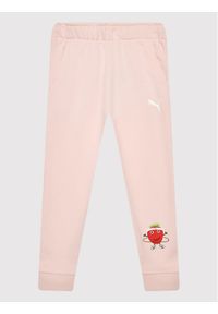Puma Spodnie dresowe Fruitmates 847317 Różowy Regular Fit. Kolor: różowy. Materiał: bawełna